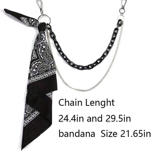 Punk Hip Hop Waist Chain Metal Acrylic Layered Unisex Accessories for Men - Picture 3 of 5